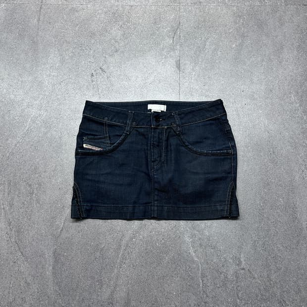 디젤 로우라이즈 데님 미니 스커트