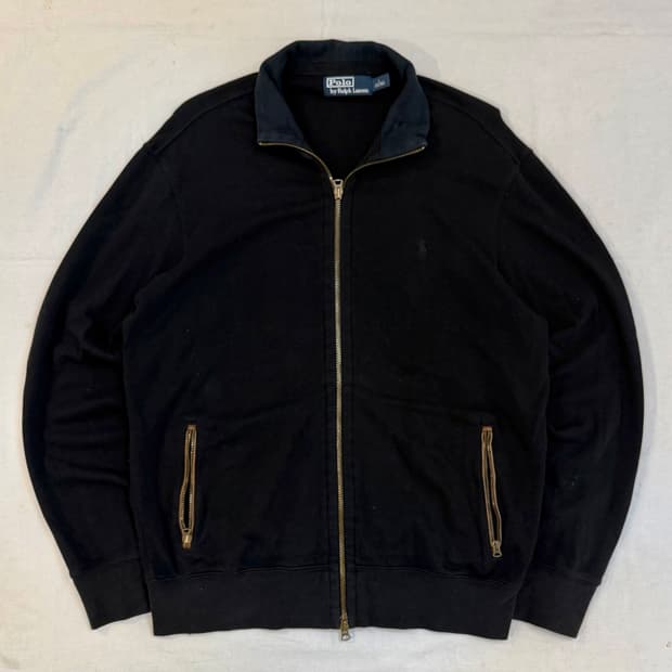 폴로 랄프로렌 투웨이 코튼 집업 져지 블랙