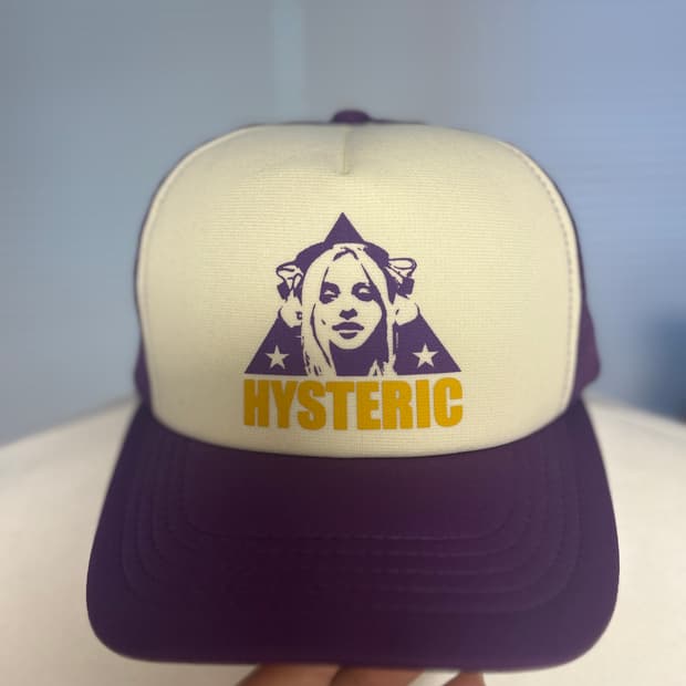 히스테릭글래머 퍼플 그래픽 메쉬 캡