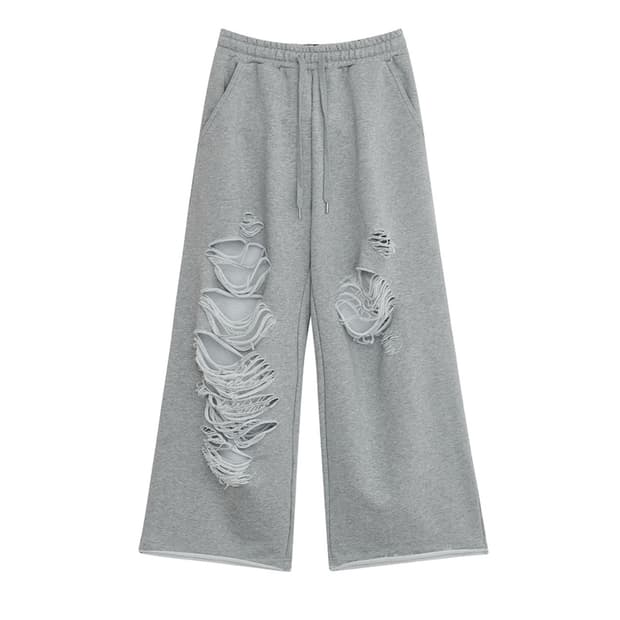 데프가먼츠 DESTROYED SWEAT PANTS 그레이
