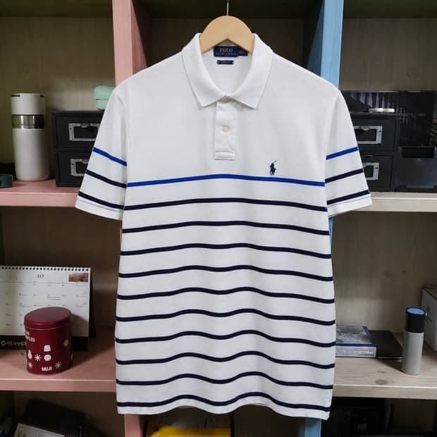 105 POLO 폴로 랄프로렌 스트라이프 반팔 카라티 커스텀핏