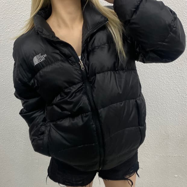 노스페이스 서밋시리즈 로고 블랙 패딩 100