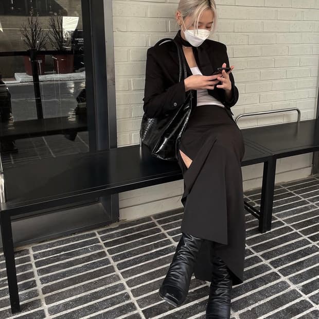 Bohemian seoul 롱 트임 스커트 