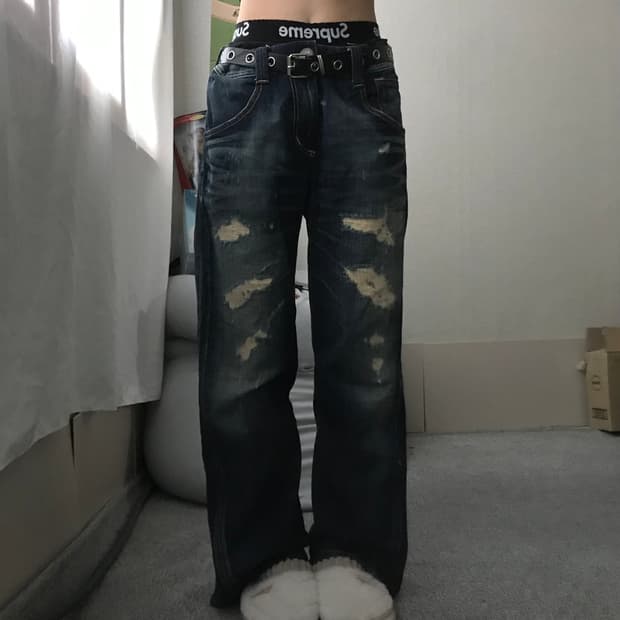 에드윈 데미지디테일 데님팬츠