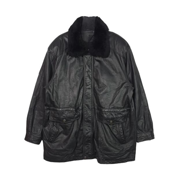 90s 빈티지 아카이브 그런지 무드 레더 필드 자켓 2XL