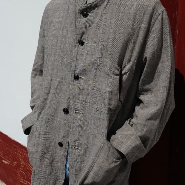 KAPTAIN SUNSHINE Glen Check Stand Collar