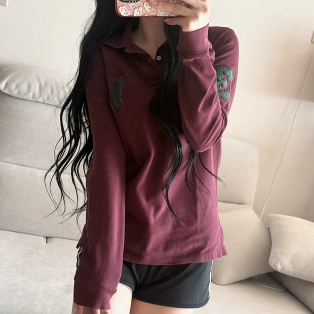 폴로 랄프로렌 빅포니 버건디 긴팔
