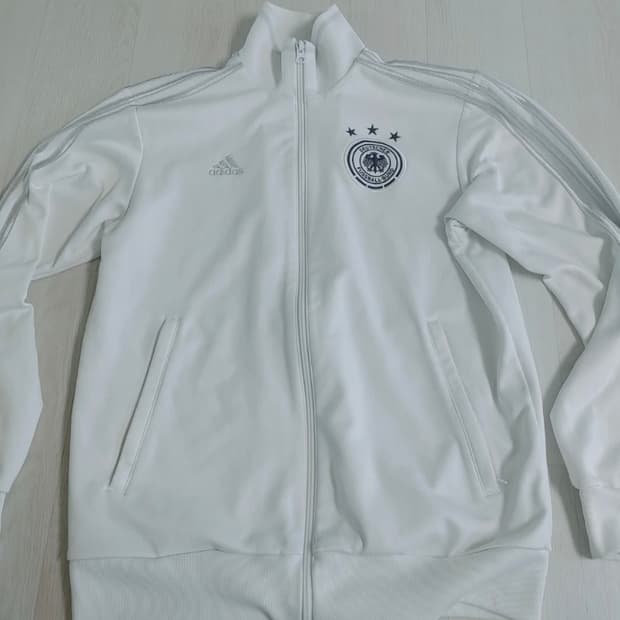 아디다스 독일 실버 흰실 져지 트랙탑 집업