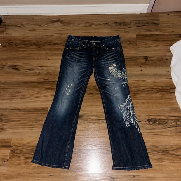 Vintage Levis Japan Painted Flared Jeans