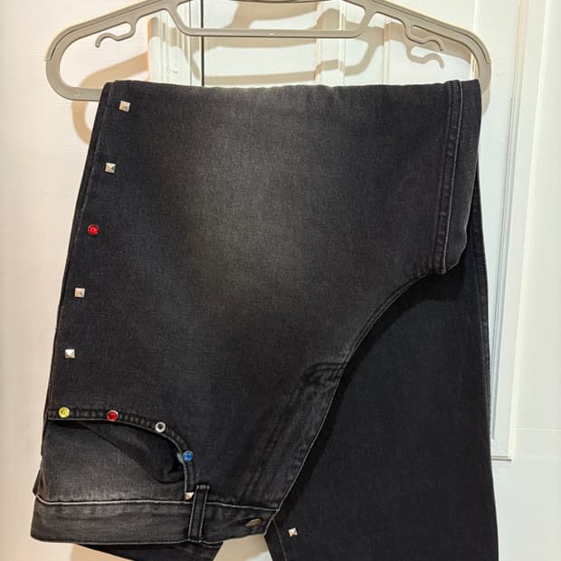 위캔더스 흑청데님팬츠