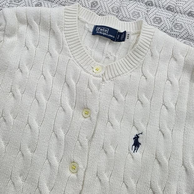 (상태최상) 폴로 랄프로렌 케이블 니트 가디건 신형 ~55
