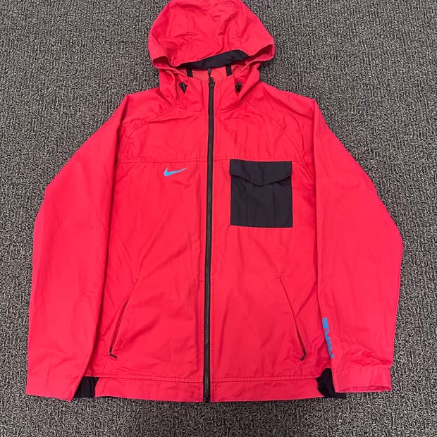 NIKE 나이키 후드 바람막이 자켓 레드 100(L)