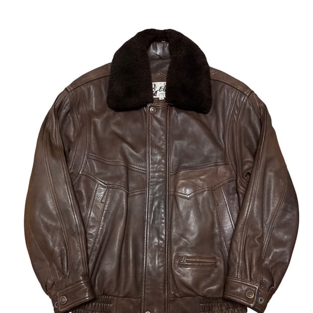 빈티지 양가죽 무스탕 봄버 블루종 자켓