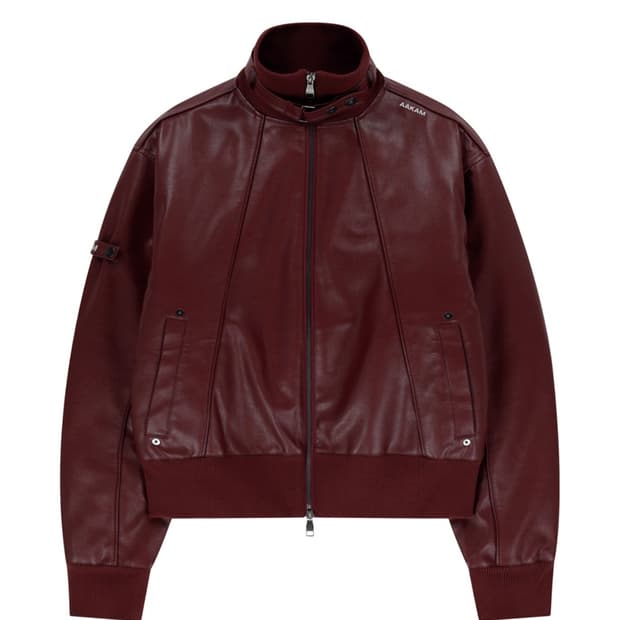 아캄 레더자켓 와인색 하자X