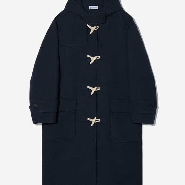 파르티멘토 오버사이즈 멜톤 콘보이 더플 코트 네이비