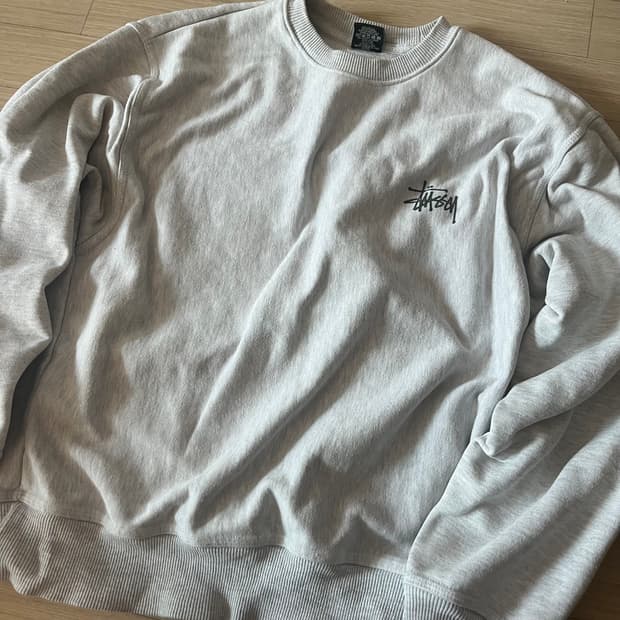 스투시 베이직 맨투맨 크루넥 애쉬 헤더 M