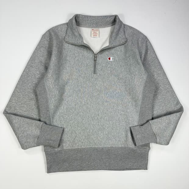 챔피온 리버스위브 하프집 맨투맨 그레이 S