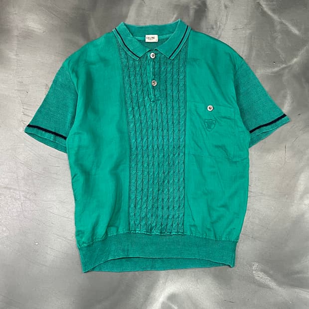  셀린느 니트 배색 카라티 y16226