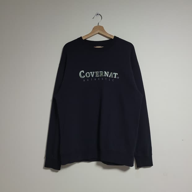 (L) COVERNAT 커버낫 네이비 맨투맨 티셔츠