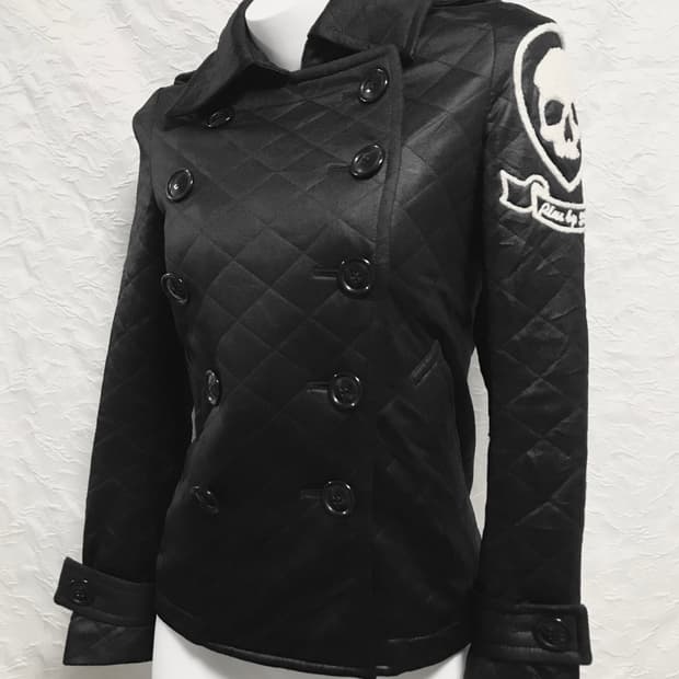 택포•빈티지 펑크 해골 퀼팅 나폴레옹 자켓