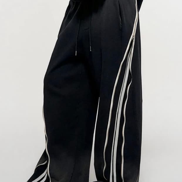 HIDDEN LINE ZIPPER SWEATPANTS BLACK