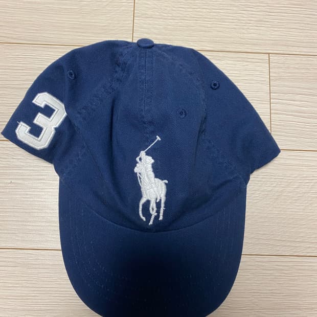 폴로 빅포니 네이비 가죽 스트랩 모자