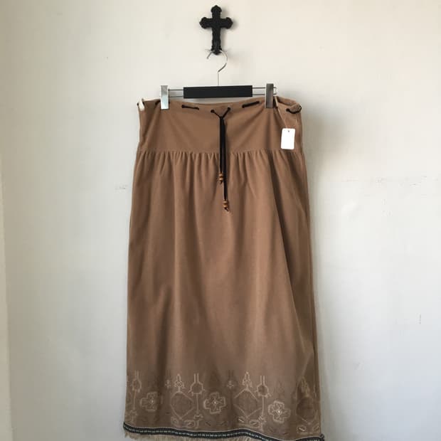 Ethnic pattern point fringe skirt