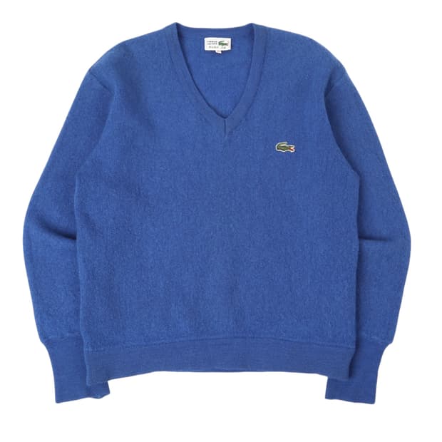 라코스테 블루 울 브이넥 니트