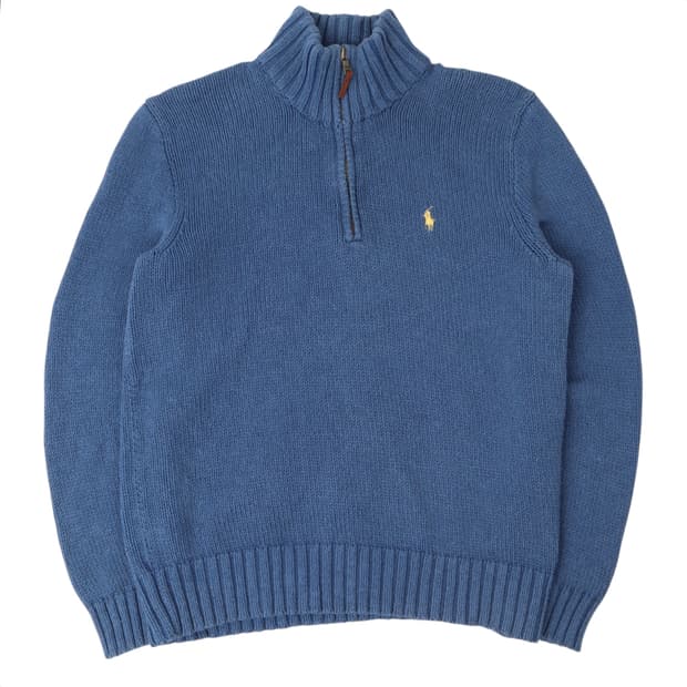 폴로 랄프로렌 다크블루 하프 집업 니트