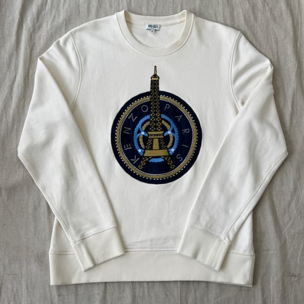 겐조 파리 에펠탑 크림 맨투맨 XL