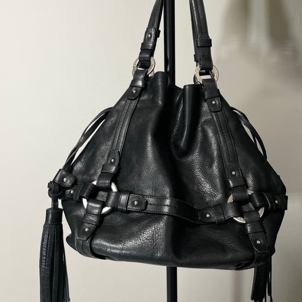 발리 y2k 모터사이클 레더 벨트백