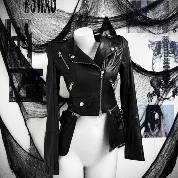 Punk mood real leather jacket