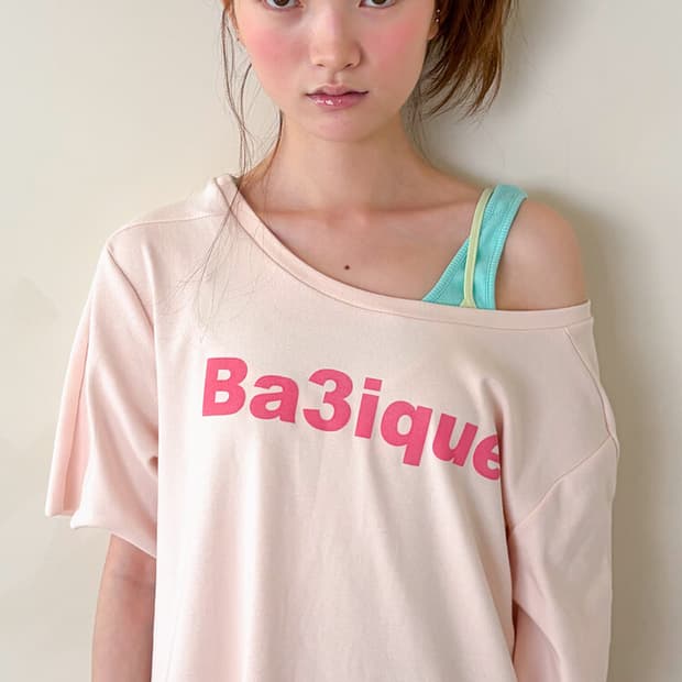샵페어리 [fe.3] loose logo t-shirt (peach) 