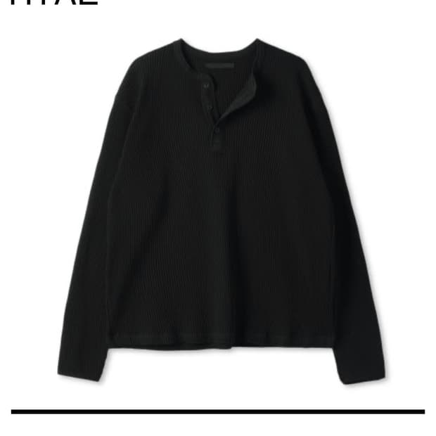 90’s Thermal Henley Neck Gym Black