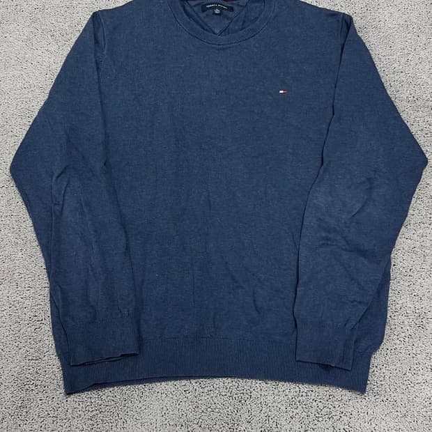 (XL) 타미힐피거 라운드 니트 네이비