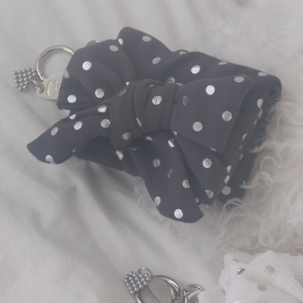 코징 Ribbon wallet_dot charcoal