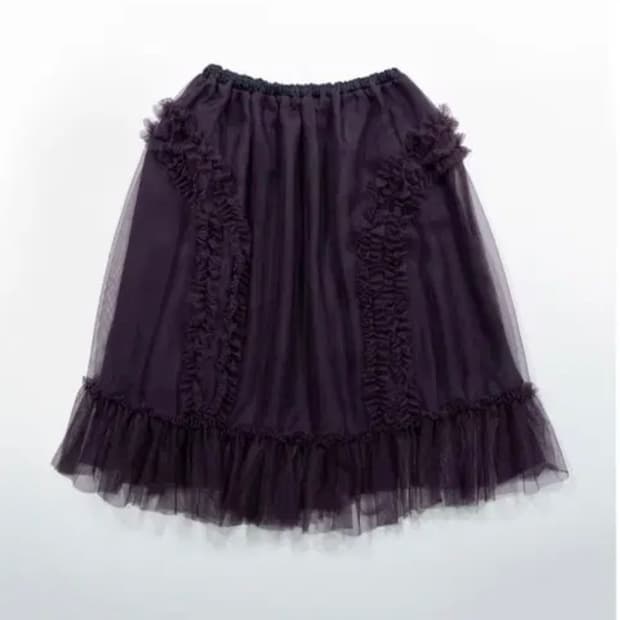 생긴스튜디오 러플 샤 스커트 - 퍼플