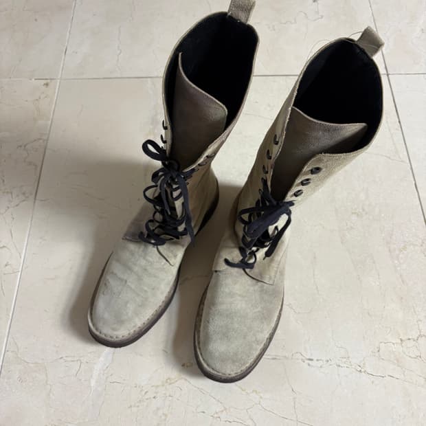 Ann Demeulemeester suede lace up boots