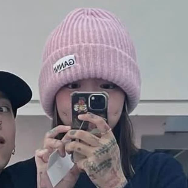Ganni 비니 라일락 핑크