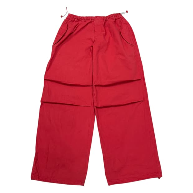 에즈이프캘리 파라슈트 코튼 카고팬츠 바지 레드