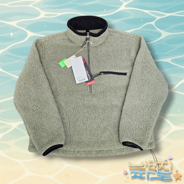 xs 새제품 Khakis 카키스 쉐르파 하프 집 풀오버 그린
