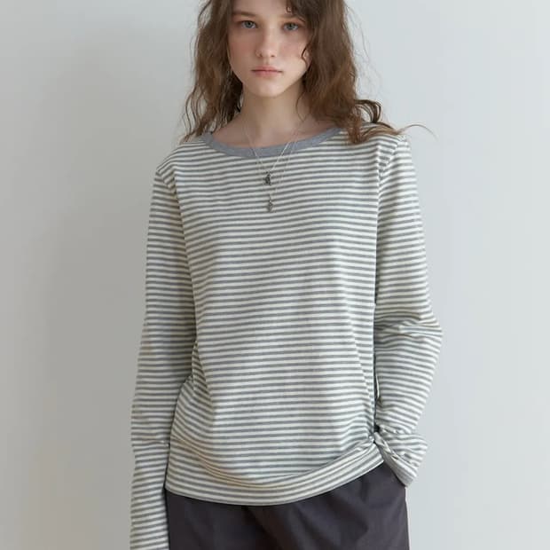 더미튼 Cookie stripe t-shirt (gray)