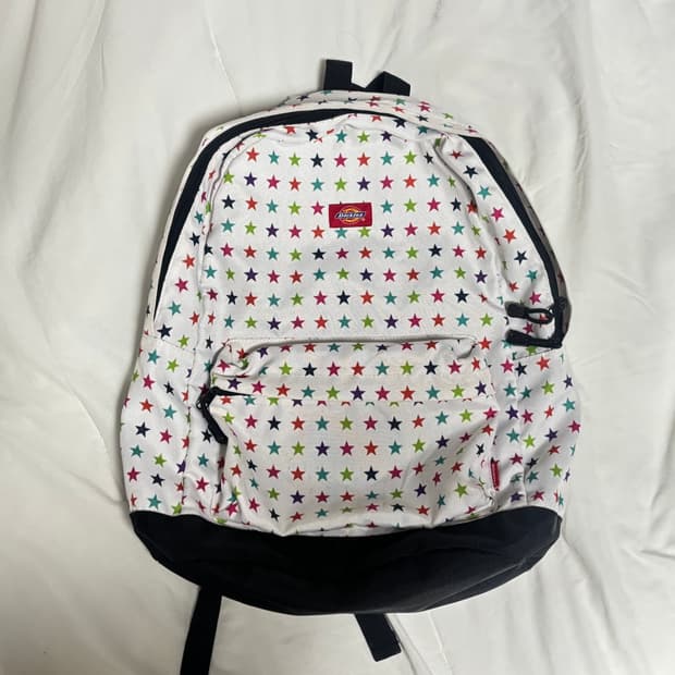 디키즈 빈티지 별 패턴 백팩 가방 화이트