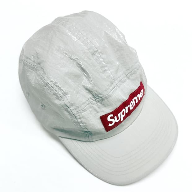 Supreme 글로스 립스탑 캠프캡 라이트그레이 -23fw