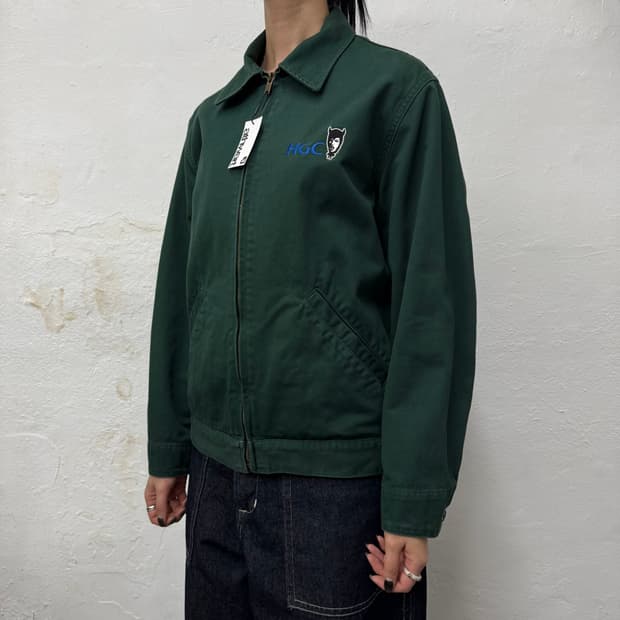 히스테릭글래머 다크그린컬러 HGC 자수로고 코튼 워크 자켓