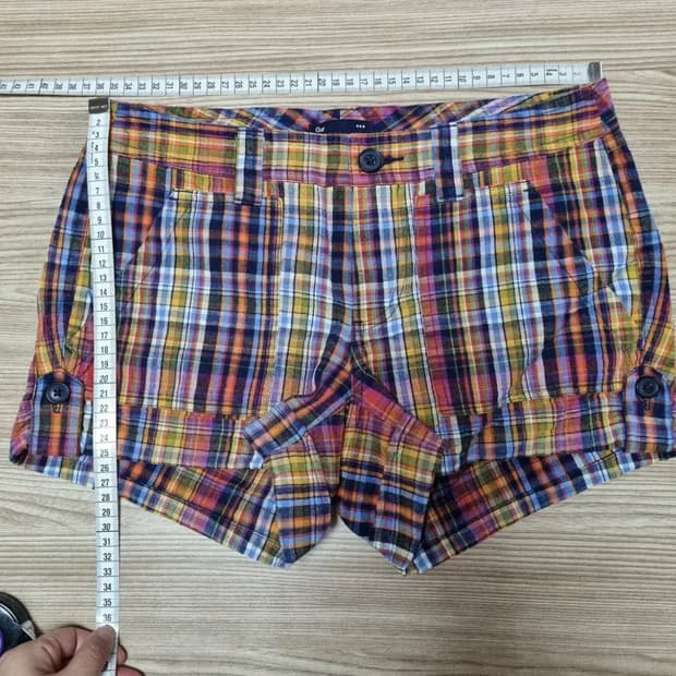 GAP 체크 린넨 반바지 2사이즈