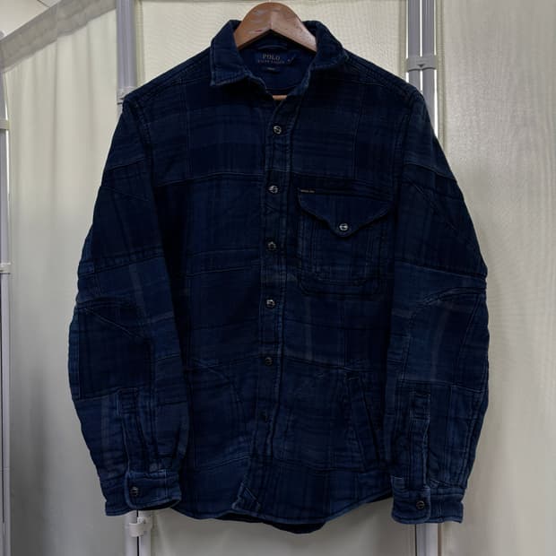 폴로 인디고 패치워크 셔츠 자켓