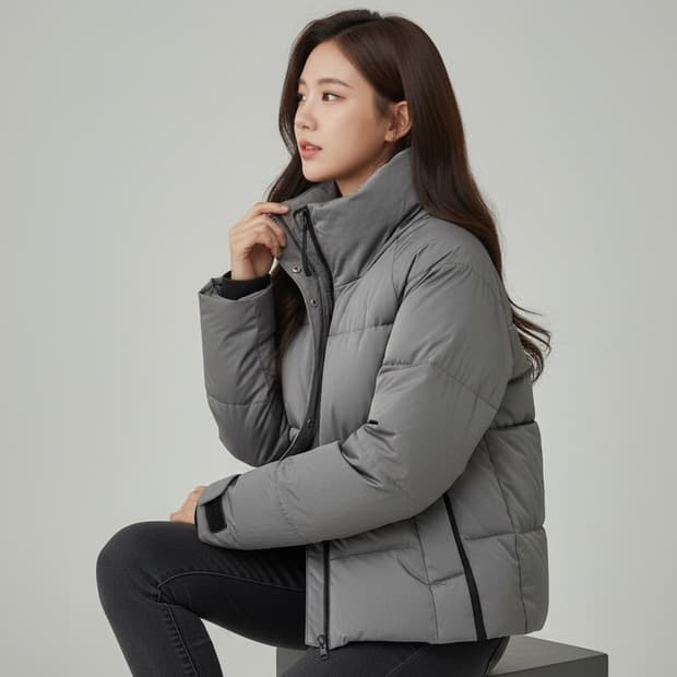 아디다스 실버 숏 패딩 점퍼 S