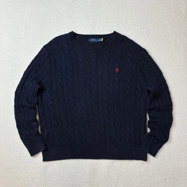 폴로 랄프로렌 시그니처 큐알 신형 꽈배기 니트 PN5747