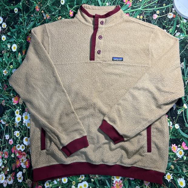 파타고니아 셔링 버튼 플리스 풀오버 브라운 XL